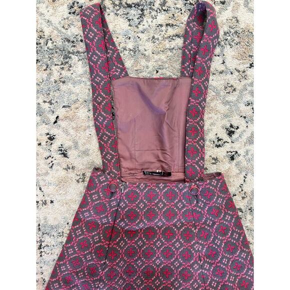 Vintage 100% Wool Overall Dress Pink Gray Size S Winter Welsh Wools - Picture 5 of 9